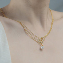 Indlæs billede til gallerivisning Luksus Flettet Perlehalskæde