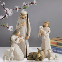 Indlæs billede til gallerivisning Willow Tree Nativity Figurines 6 PCs Resin Easter Ornament