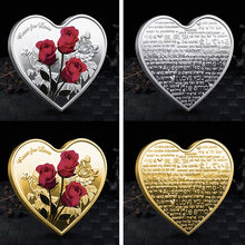 Indlæs billede til gallerivisning Hjerteformet mindemønt med rose