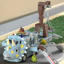 Indlæs billede til gallerivisning 🦖Nyt Dinosaur Transformerende ingeniørlegetøjssæt med skinner, lys og musik