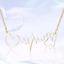 Indlæs billede til gallerivisning ECG hund pote print kærlighed halskæde