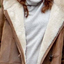 Indlæs billede til gallerivisning Kvinders varm ruskind frakke