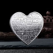 Indlæs billede til gallerivisning Hjerteformet mindemønt med rose