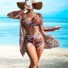 Indlæs billede til gallerivisning Tredelt bikini-sæt med tryk