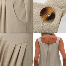 Indlæs billede til gallerivisning Ensfarvet jumpsuit med brede ben og knapper