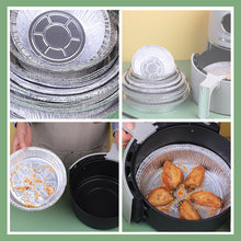 Indlæs billede til gallerivisning Rund stanniolbakke Mikrobølgeluftfriturefoliebakke