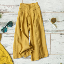 Indlæs billede til gallerivisning Kvinders afslappet løs bomuld linned bredt ben