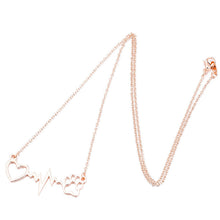 Indlæs billede til gallerivisning ECG hund pote print kærlighed halskæde