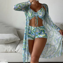 Indlæs billede til gallerivisning Tredelt bikini-sæt med tryk