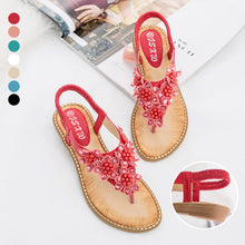 Indlæs billede til gallerivisning Boho håndlavede blomstrede runde tå sandaler med lange tæer