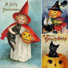 Indlæs billede til gallerivisning Vintage Halloween postkortsæt (24 stk)