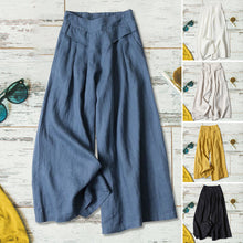 Indlæs billede til gallerivisning Kvinders afslappet løs bomuld linned bredt ben
