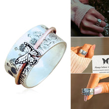 Indlæs billede til gallerivisning Sommerfugle Sølv Spinner Ring