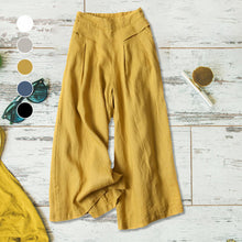 Indlæs billede til gallerivisning Kvinders afslappet løs bomuld linned bredt ben