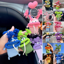 Indlæs billede til gallerivisning Kreativt håndstrikket nøgleetui med træksnor