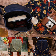 Indlæs billede til gallerivisning Rygsæk i lærred med bladmønster