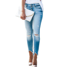 Indlæs billede til gallerivisning Uregelmæssige flossede jeans
