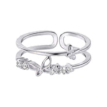 Indlæs billede til gallerivisning Dobbelt sommerfugl diamantring (med kort)