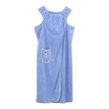 Indlæs billede til gallerivisning Hurtigtørrende vandabsorberende 2-i-1 badekåbe og håndklæde