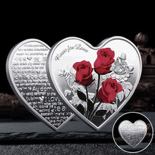 Indlæs billede til gallerivisning Hjerteformet mindemønt med rose