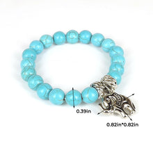 Indlæs billede til gallerivisning Tyrkist elefantarmbånd med lykkevedhæng