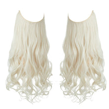 Indlæs billede til gallerivisning Kunstig naturlig usynlig lang krøllet hår forlængelse