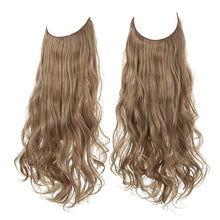 Indlæs billede til gallerivisning Kunstig naturlig usynlig lang krøllet hår forlængelse