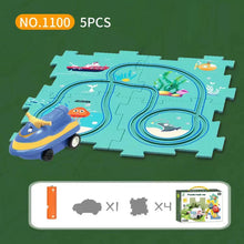 Indlæs billede til gallerivisning Gør-det-selv puslespils racerbane på skinner