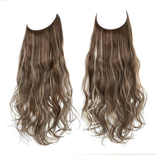 Indlæs billede til gallerivisning Kunstig naturlig usynlig lang krøllet hår forlængelse