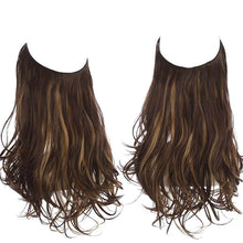 Indlæs billede til gallerivisning Kunstig naturlig usynlig lang krøllet hår forlængelse