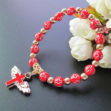 Indlæs billede til gallerivisning Armbånd med englevinger og kors