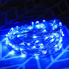 Indlæs billede til gallerivisning USB fjernbetjent Julelyskæde i kobbertråd