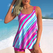 Indlæs billede til gallerivisning Tankini-set med geometriskt randtryck
