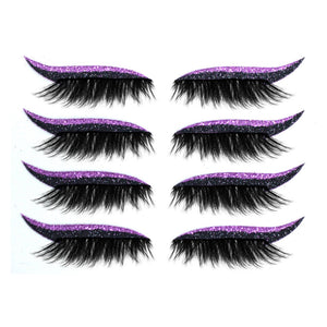Genanvendelige eyeliner og øjenvippeklistermærker (4 par)