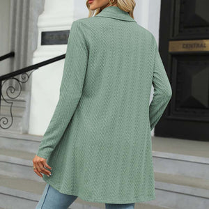 Langærmet ensfarvet cardigan