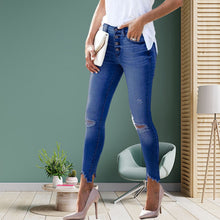 Indlæs billede til gallerivisning Uregelmæssige flossede jeans
