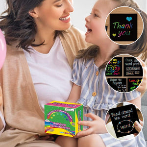 【100 stk/1 sæt】 DIY Rainbow Magic Scratch Paper Art Set