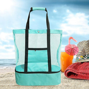 2-i-1 tote-bag i mesh med aftagelig sektion