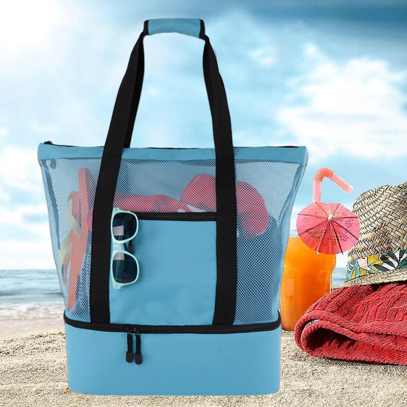 2-i-1 tote-bag i mesh med aftagelig sektion