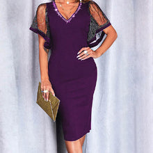 Indlæs billede til gallerivisning Tætsiddende Festkjole med korte ærmer
