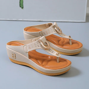 Sommer Dame flip flops med tykke kiler