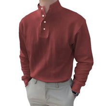 Indlæs billede til gallerivisning Herre poloshirt med høj krave og lange ærmer
