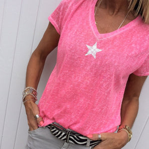 Pentagram T-shirt med V-hals
