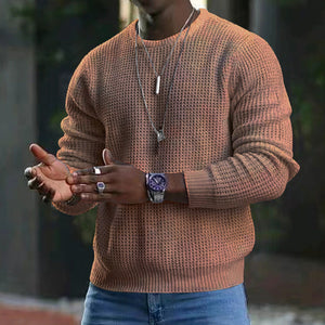 Langærmet Pullover-sweater med rund hals