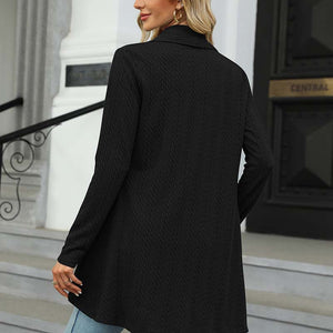 Langærmet ensfarvet cardigan