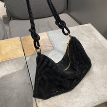 Indlæs billede til gallerivisning Luksuriøs designerhåndtaske med skinnende rhinsten
