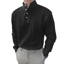 Indlæs billede til gallerivisning Herre poloshirt med høj krave og lange ærmer
