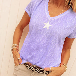 Pentagram T-shirt med V-hals