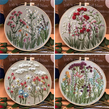 Indlæs billede til gallerivisning Ringformet blomsterbroderisæt til begyndere
