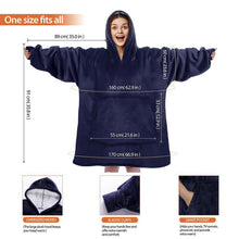 Indlæs billede til gallerivisning Hyggeligt overdimensioneret  tæppesweatshirt med ærmer og hætte (Voksne&amp;børn)
